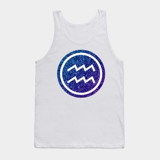 Blue Purple Glitter Zodiac - Aquarius Tank Top